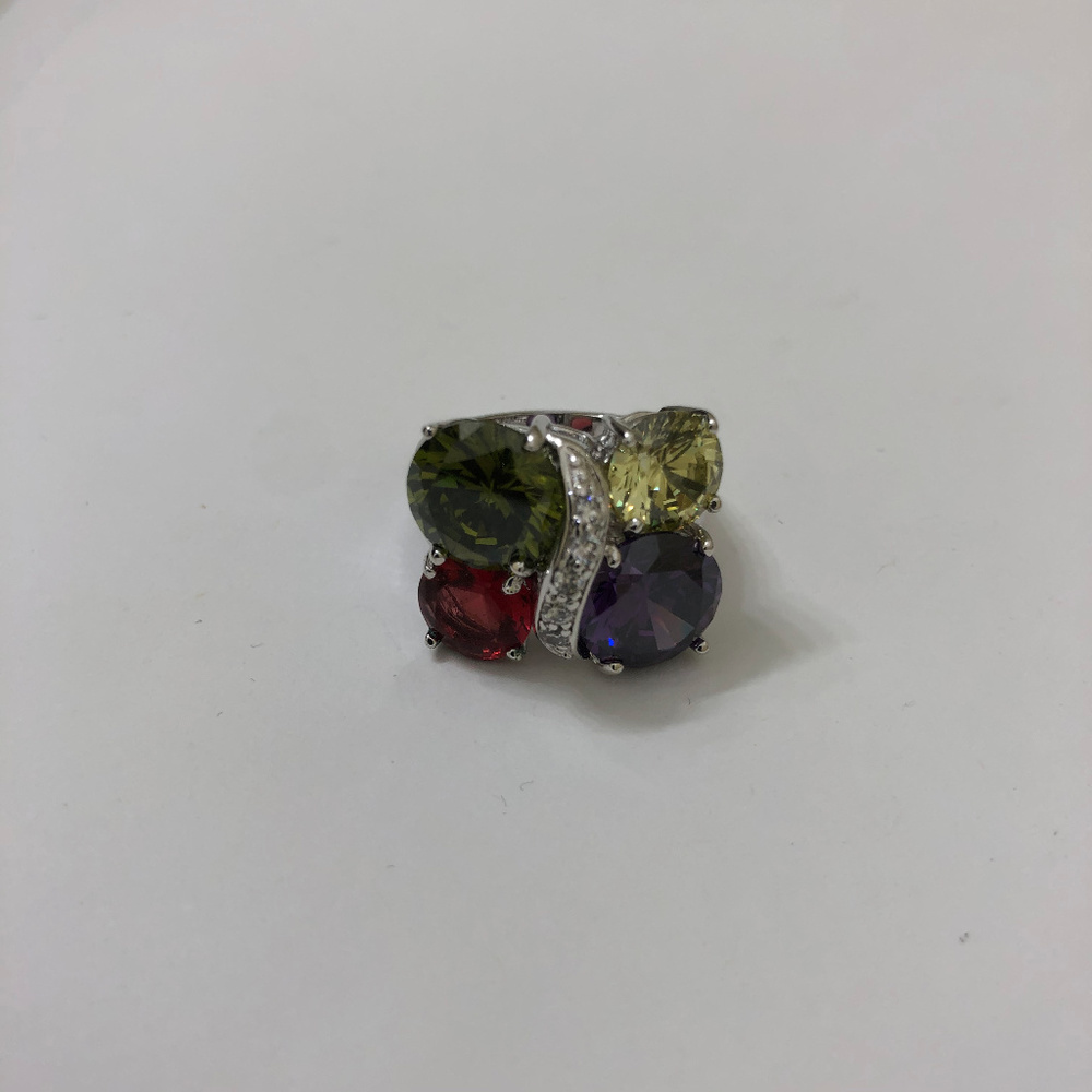 Rhinestone Cocktail Ring Size 6